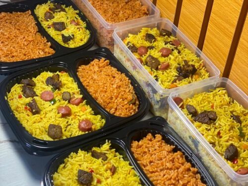 Nigeria Fried Rice and jollof rice per spoon