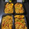 Stir fried pasta and full Chicken